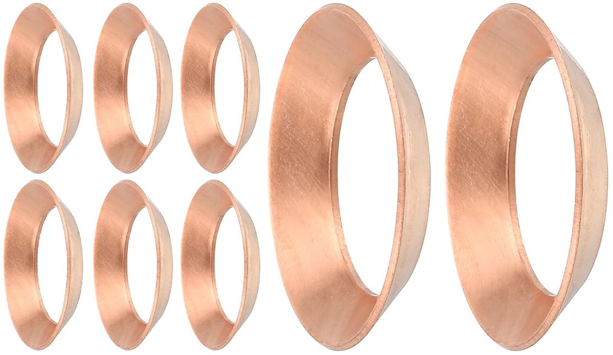 8 stuks koperen flensafdichting, geschikt voor 5/8 inch buismaat, 45 graden koperen flens fittingen voor airconditioning-koelinstallatie-accessoires