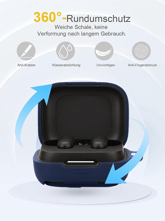 Hoes voor anker Soundcore P31i draadloze hoofdtelefoon, daunke zachte siliconen beschermhoes, huidvriendelijk etui met ronde gesp, volledige bescherming, blauw — afbeelding 3