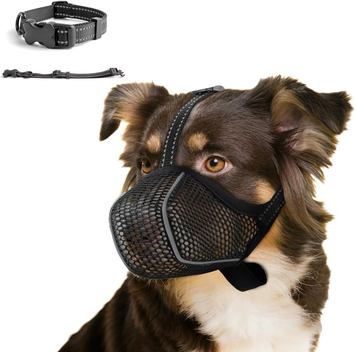 Muilkorf voor honden, anti-mastikator, ademende muilkorf voor huisdieren, geschikt voor middelgrote en grote honden (XXL)