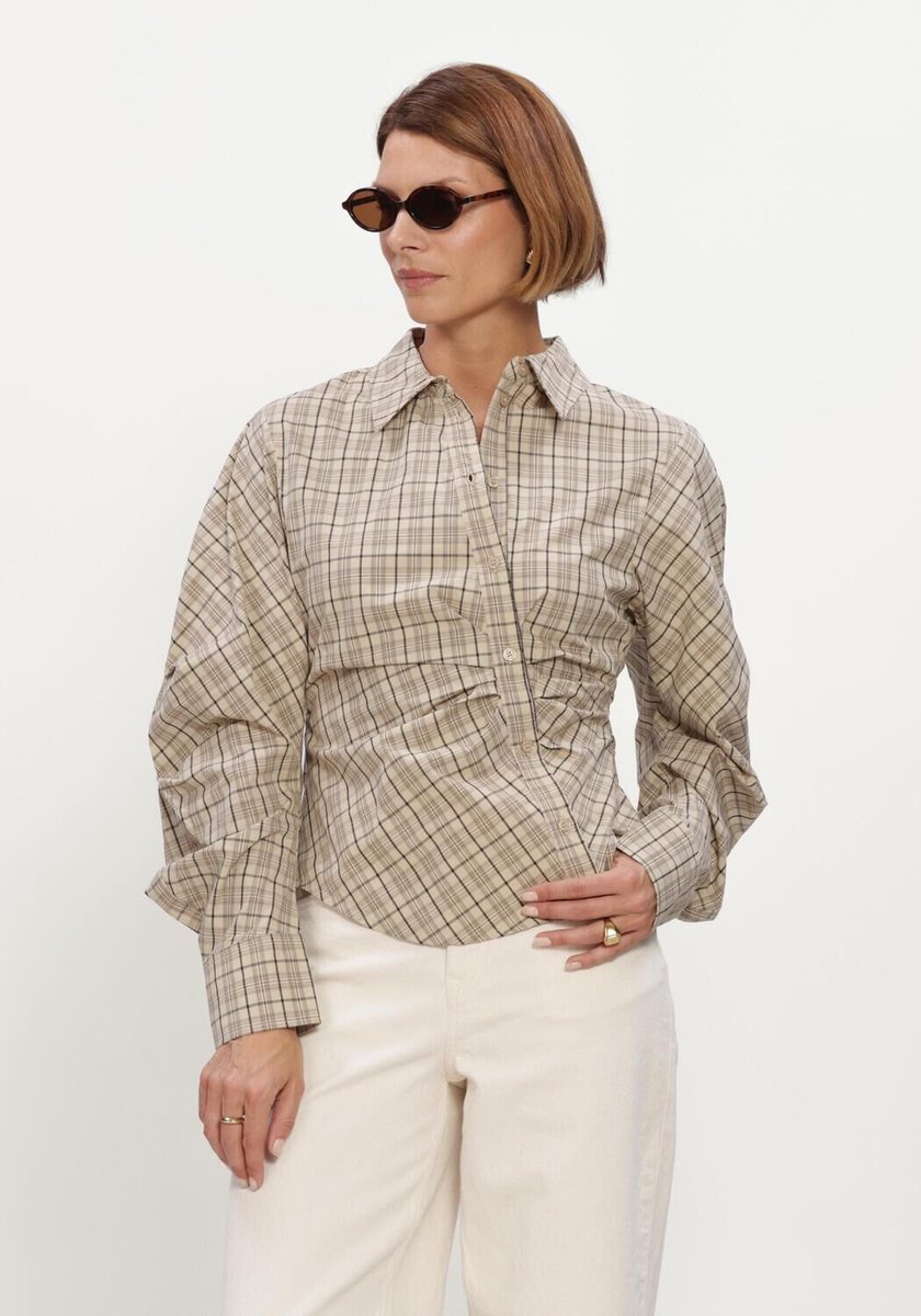 Notre-V Nv-isa Big Check Dames - Jurken - Beige - Maat S