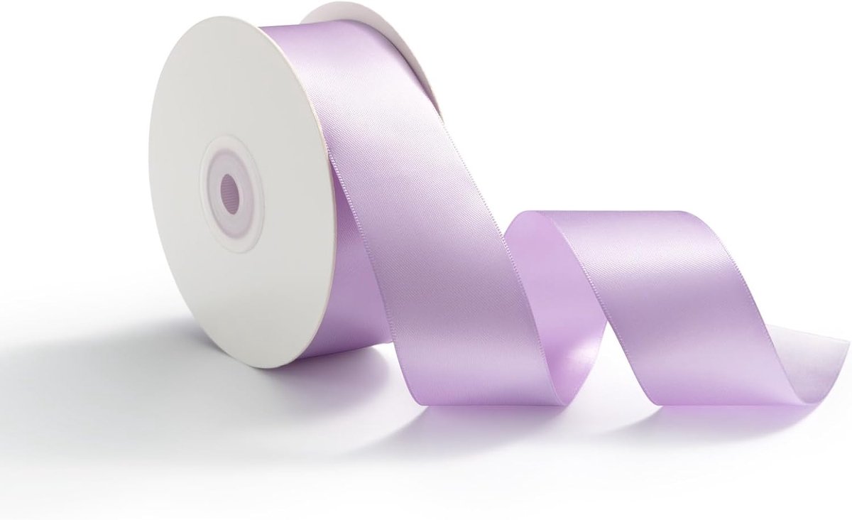 38 mm x 23 m satijnen lint, cadeaulint, decoratielint, voor cadeauverpakking, bruiloftslinten voor knutselwerkjes, paars