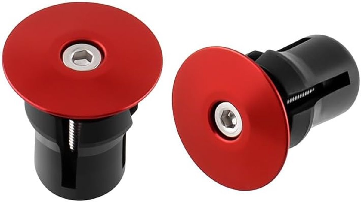 Stuureinde Stoppers - Licht & Robuust voor Mountainbike, MTB, Racefiets en Stadsfiets, Compatibel met 17-23,5 mm Handvatten (Red) | Licht en robuust, fietsstuur bar eindplug voor mountainbike, MTB en racefietsen, compatibel met 17-23,5 mm handgrepen