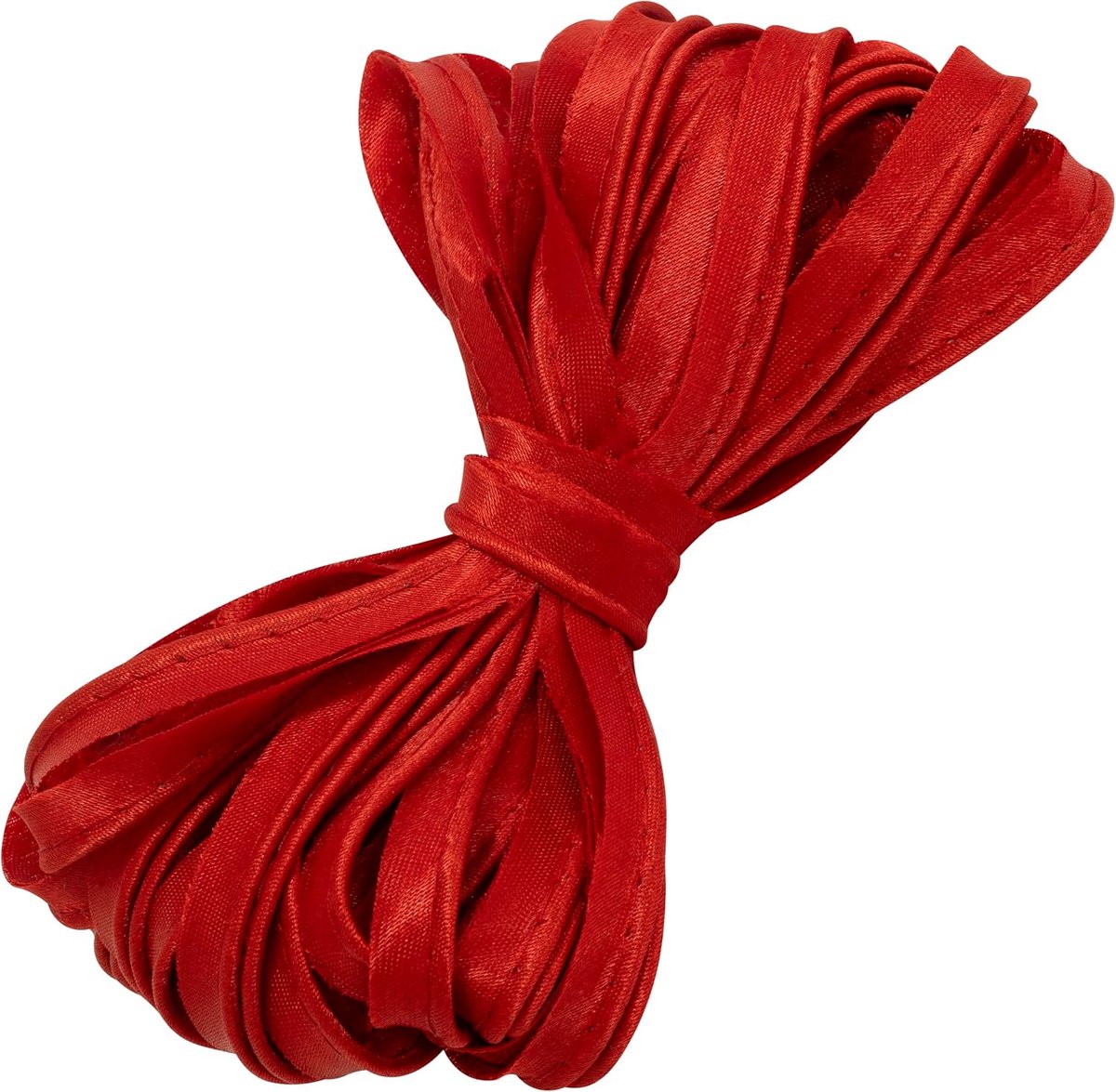 - Paspel band 10 meter x 10 mm - van polyester materiaal - kleur rood - naaien personalisatie kleding creatieve creaties randafwerking textiel voor zoom biais