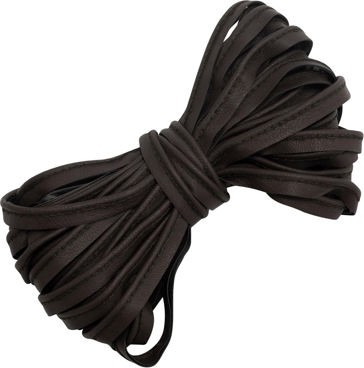 - Paspol band van synthetisch leer 9 meter x 10 mm - kleur bruin - naaien personalisatie kleding creaties DIY decoratieve randafwerking textiel voor zoom biais