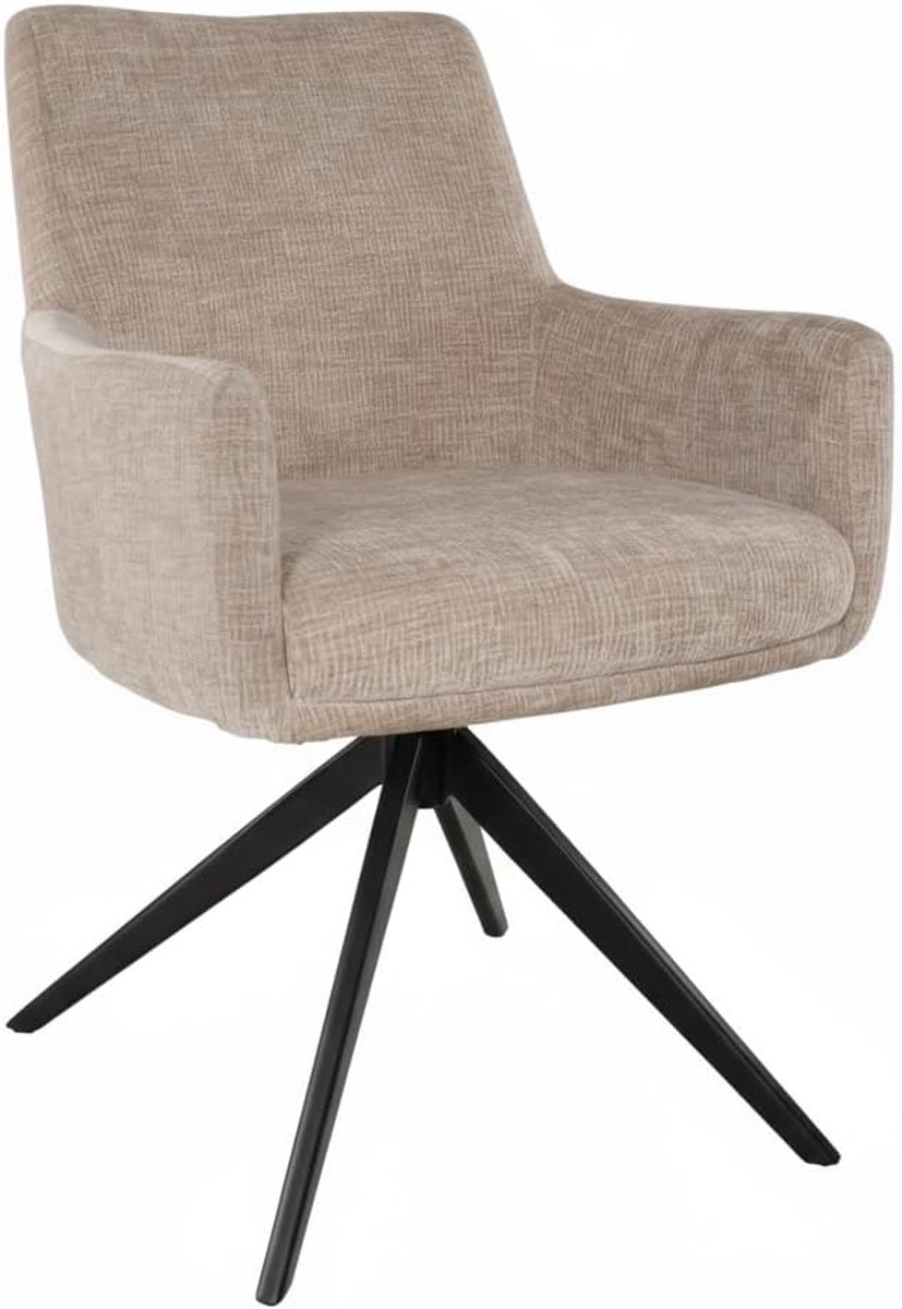 Eetstoel set van 4 - draaibaar - taupe kleur - eenvoudig te monteren - ShopVlot