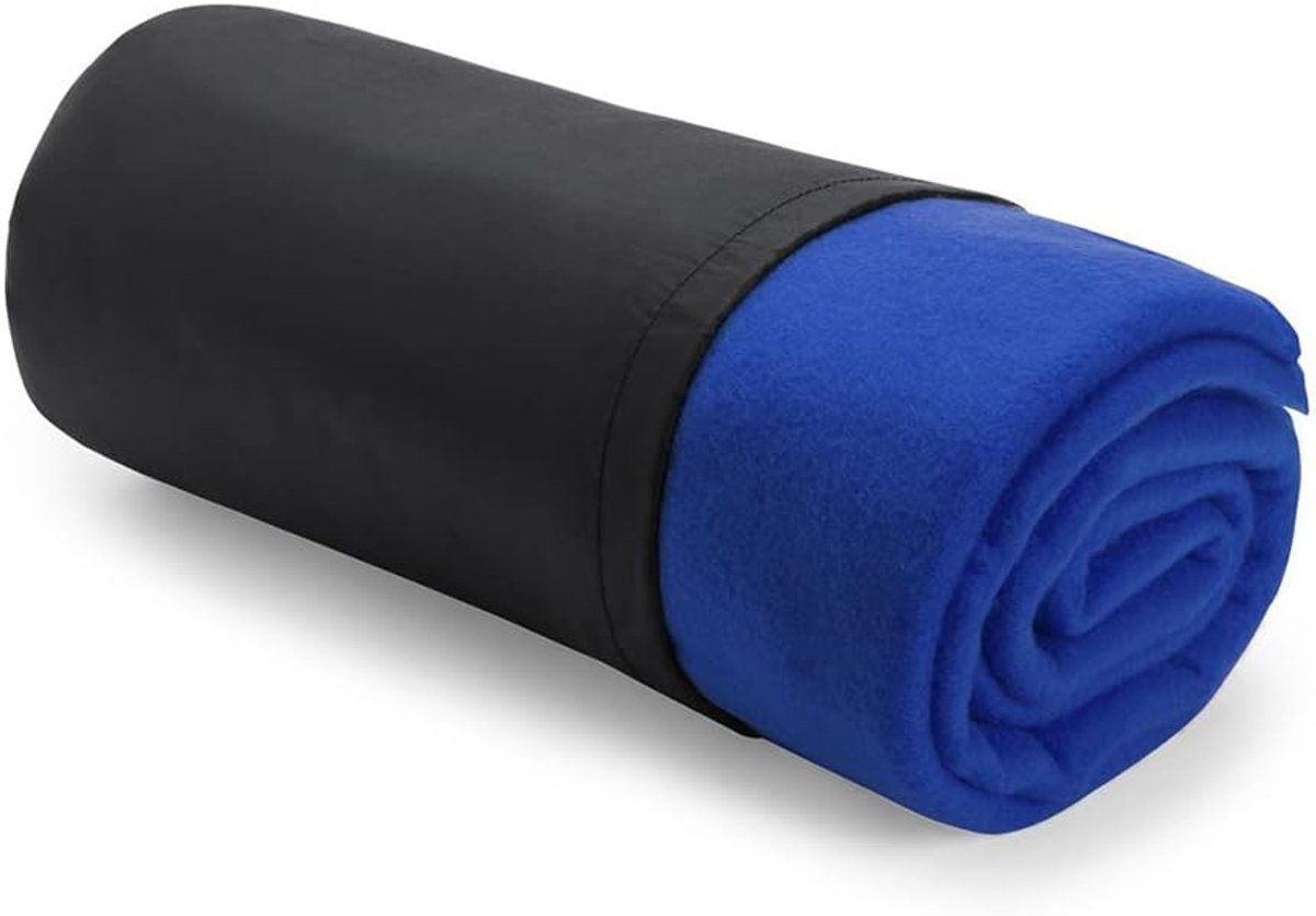 Warm polar fleece blanket 120 x 150 cm - Blauw - Inclusief opbergtas - Perfect voor koude avonden - SnelShoppen