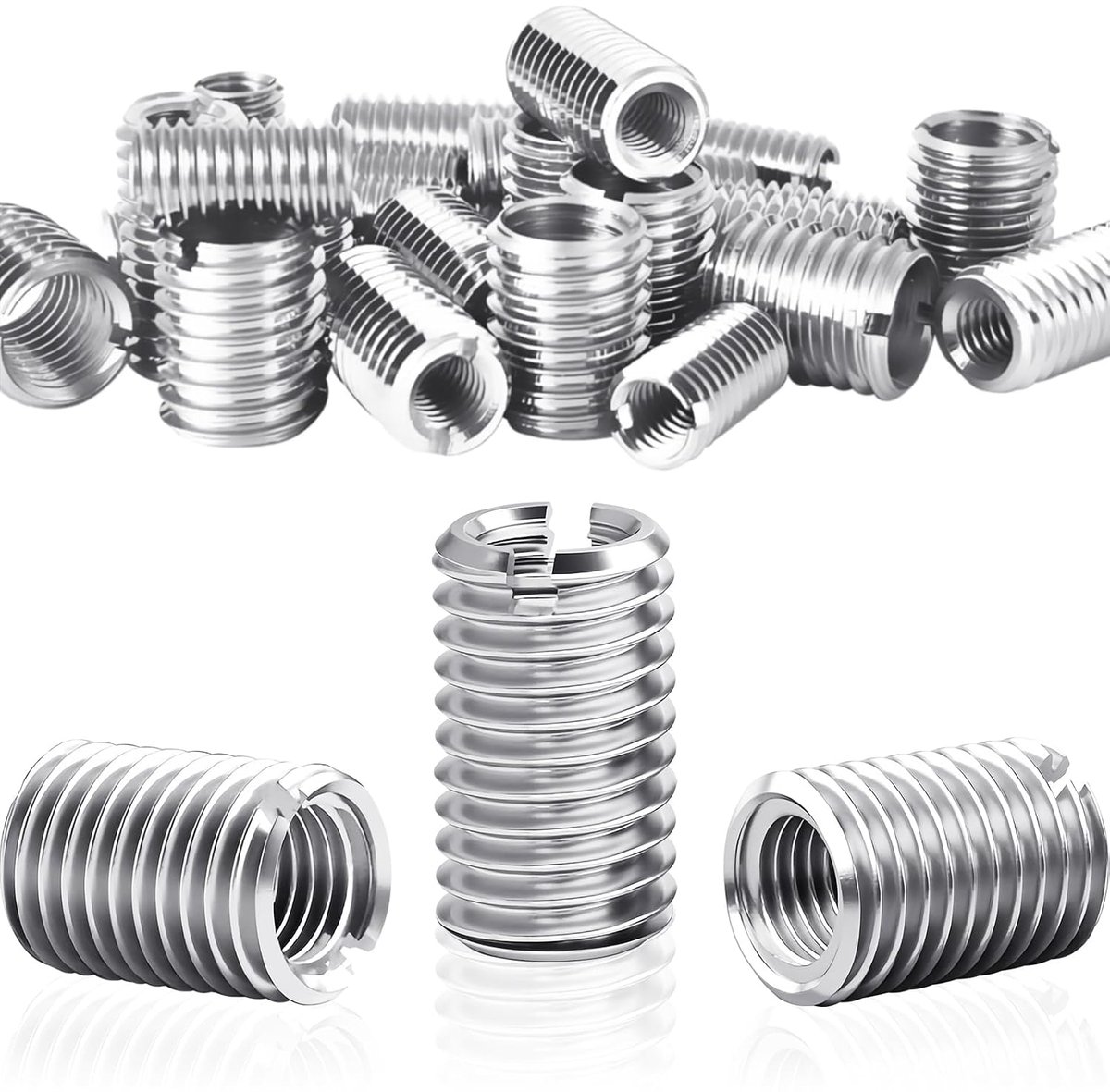 M8 naar M6 x 10mm, 24 Stuks Roestvrijstaal Draadhuls, Zelftappende Schroef, M8 M6 Adapter, Reparatie, Montage