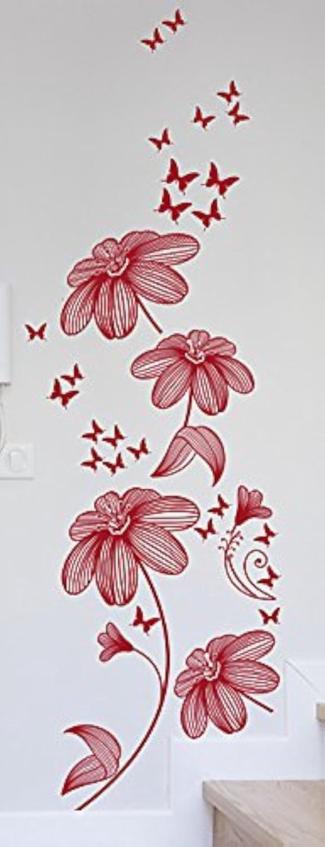 SnelShoppen - Decoratieve Muurstickers PVC Rood 60 x 0,1 x 70 cm - Wanddecoratie voor Kinderen, Feesten, Keuken en Tuin