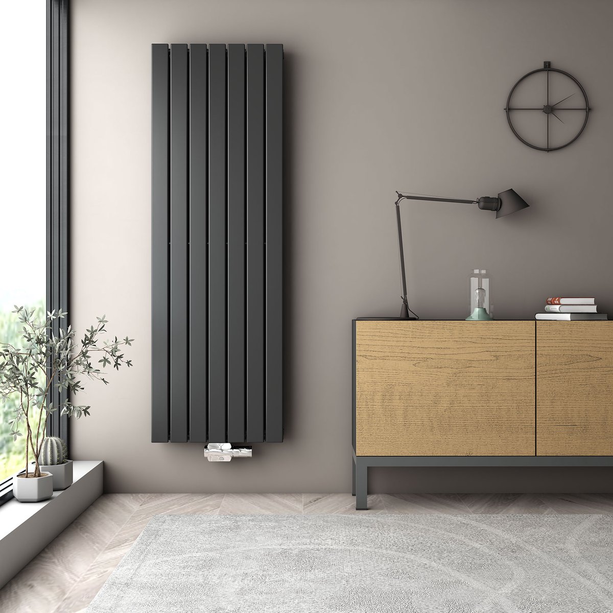 Radiatorconnect London Designradiator Antraciet 160 x 60,9 cm – 1273 W