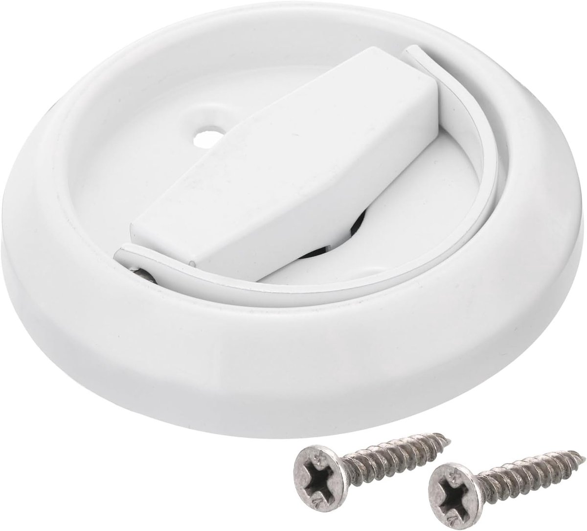sourcing map Ronde trekring, 1 stuk 3" - roestvrij stalen ring inlaatgreep met schroeven, verzonken deurklinkknop voor lade kledingkast (wit)