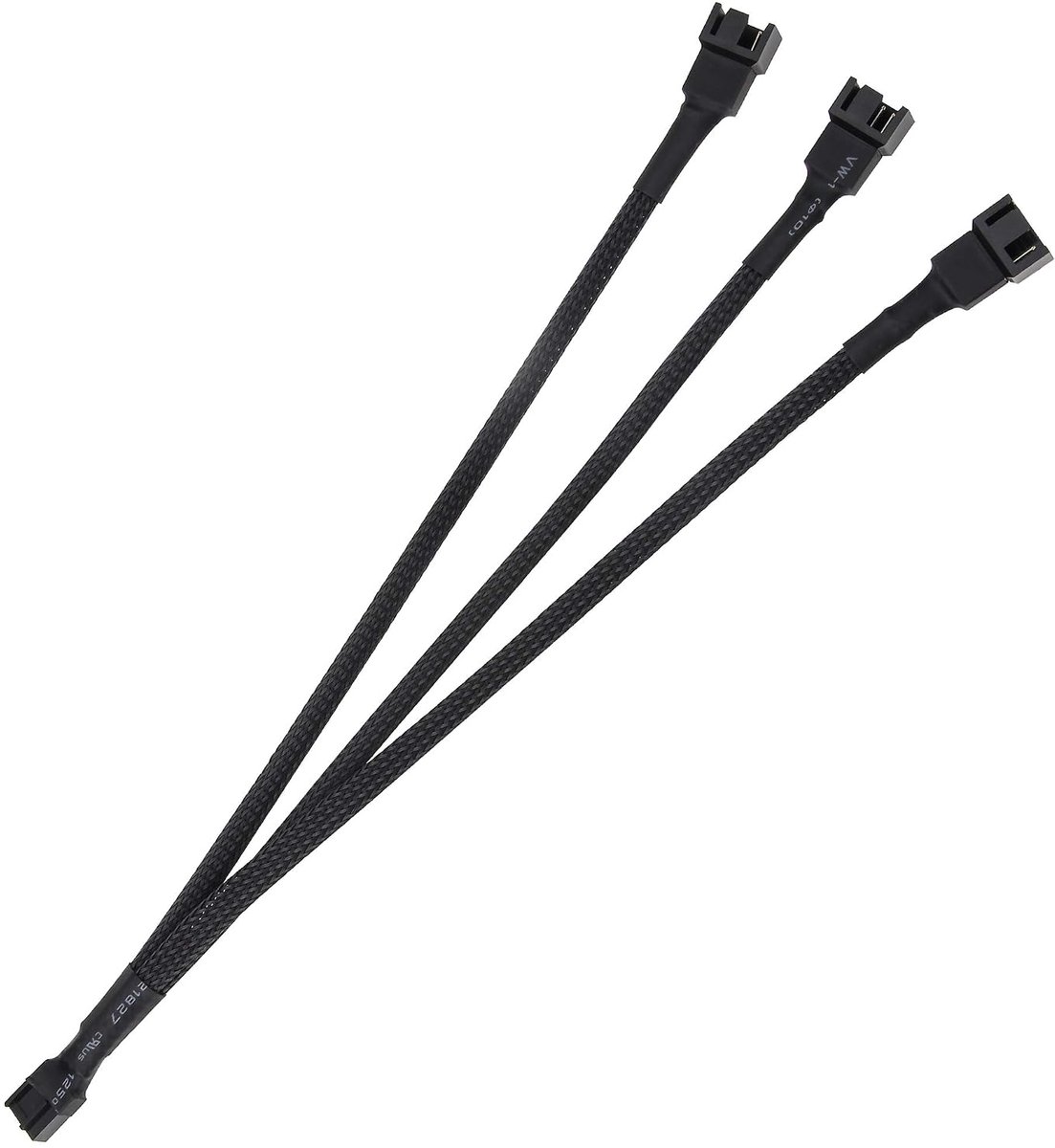 4-polige ventilatorsplitter van 1 tot 3, Ancable PC PWM Fan Splitter PC Fan verlengkabel voor moederbord CPU met gevlochten behuizing geschikt voor computerbehuizing ventilatorkabel van