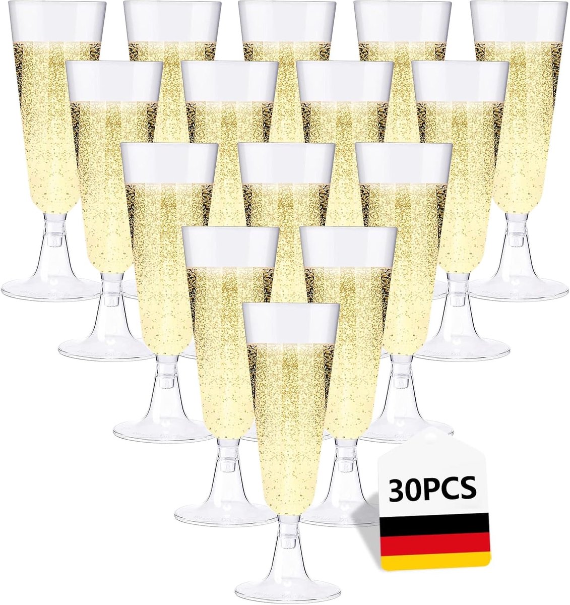 Champagneglazen set van 30 - Plastic champagneglazen - Kristalhelder - 160 ml - Elegante champagnecoupe - Perfect voor bruiloft - Plastic Glazen