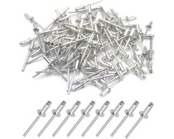 100 stuks aluminium blindklinknagel, open einde klinknagel popklinknagel, pak van 100 4 mm x 12 mm