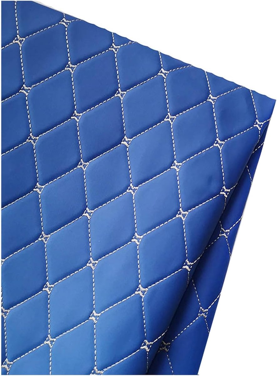 Stof, gewatteerd, 1,4 x 1 m, kunstleer, 0,6 cm, kunstleer, bekleding voor meubels, auto's, banken, kussens, stoelen, handwerk (maat: 1 m, kleur: koningsblauw)