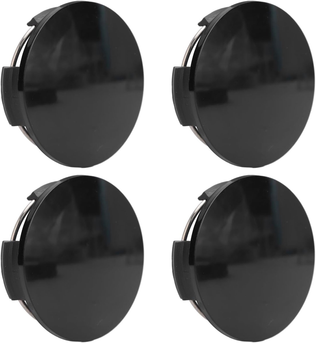 4-delige wielnaafdoppen, 57 mm zwarte slagvaste universele wielnaafdopafdekking met metalen klemmen
