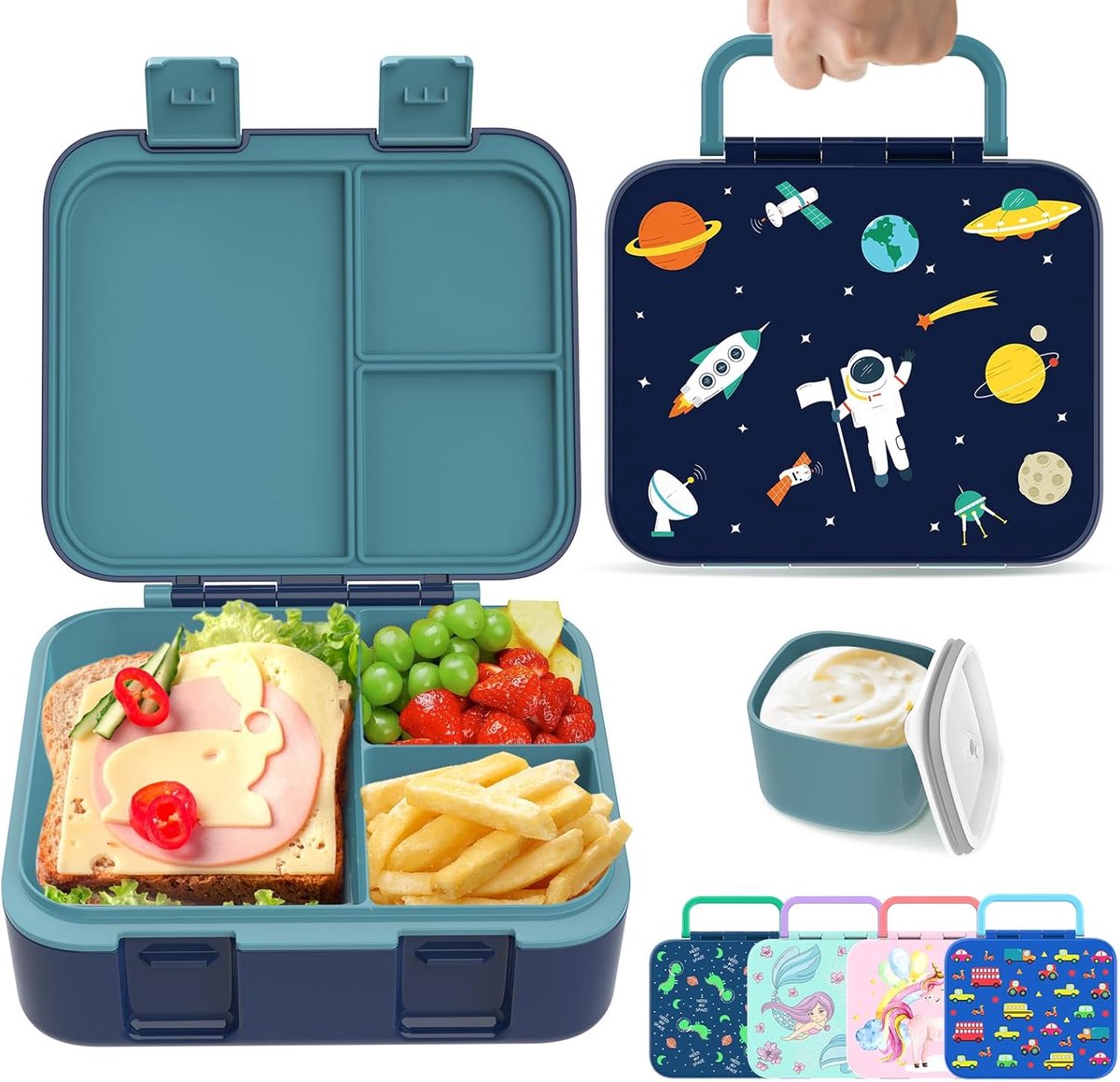 Bento Boxen Voedselopslagcontainer met Meerdere Vakken voor Jongens Meisjes Kinderen Peuters Volwassenen Werk Terug naar School