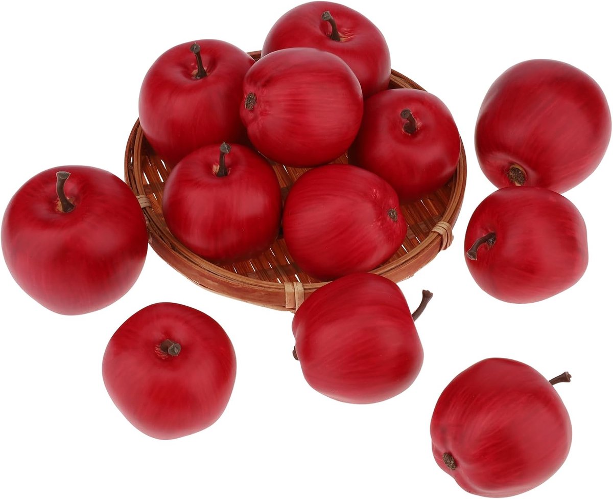 15 STKS Kunstmatige Donkerrode Appel Decoratie Nep Fruit Model Faux Set Display Levensechte Groenten Ornament voor Bruiloft Vaasvulling