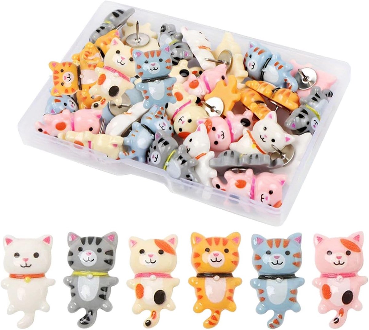Kleurige Duimnagels voor Katten - 30 Stuks - Schattige Decoratieve Duimnagels - Perfect voor Prikborden - SnelShoppen