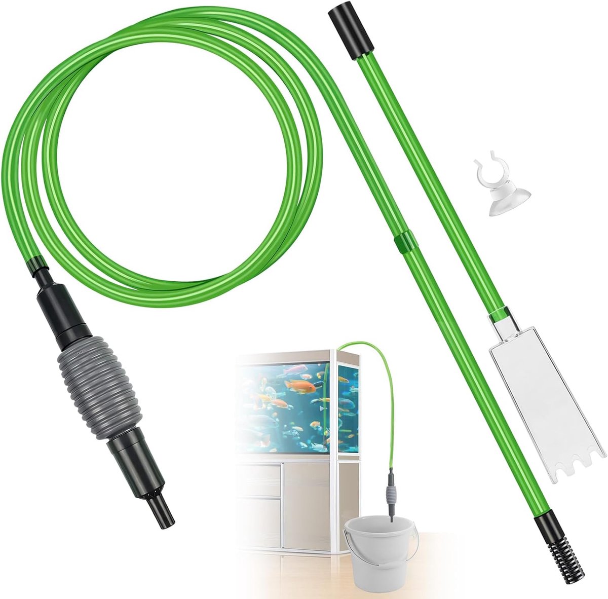 Aquarium-vloerreinigingsset met zandfilter - duurzame pvc-slangen - krachtige reiniging - SnelShoppen