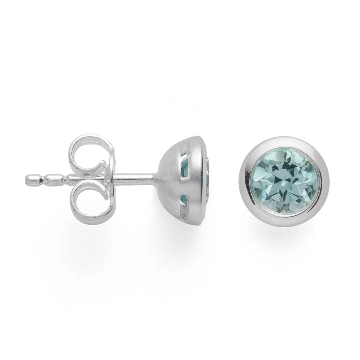 Bastian - Zilveren oorknoppen met blauwe topaas - 925 Sterling Zilveren Oorknoppen - Blauwe Topaas 1,02 ct