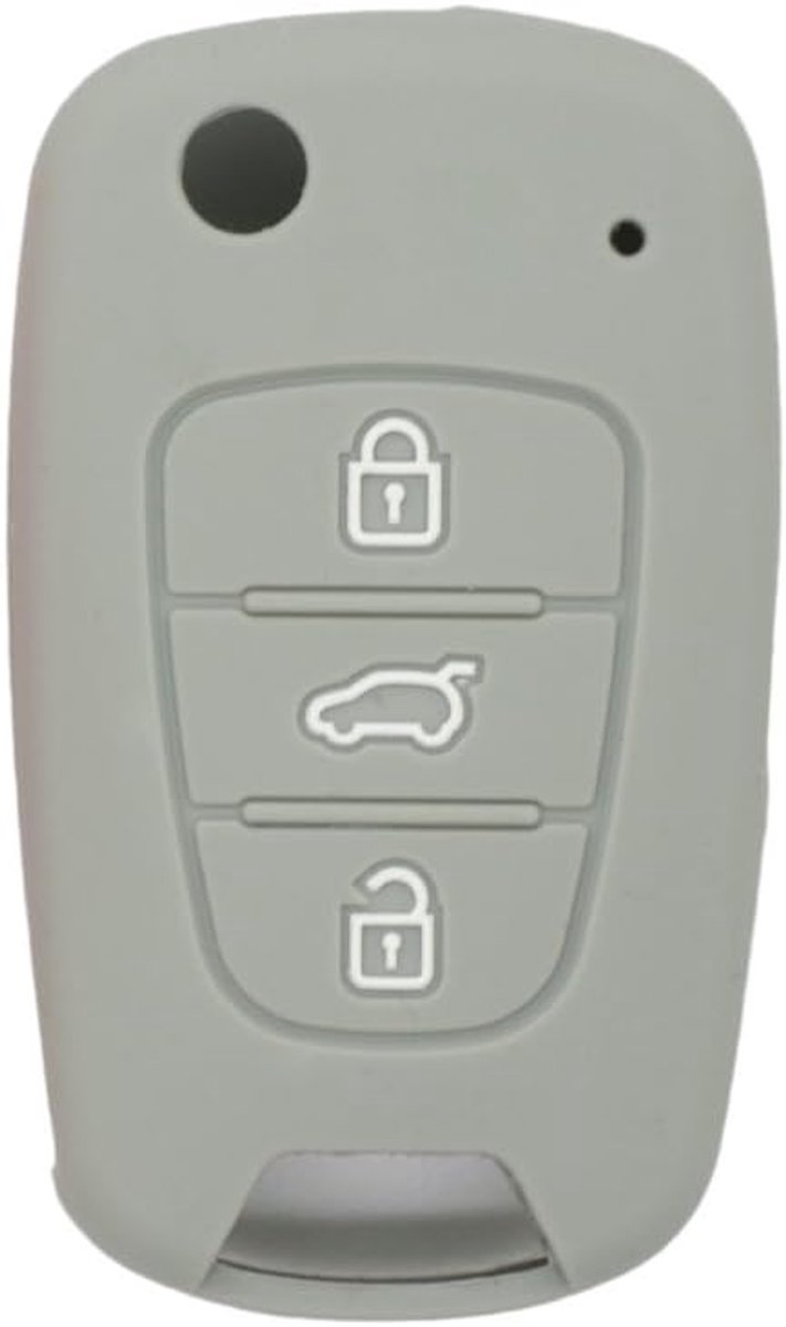 SnelShoppen - Silicone Cover Protector Case Skin Jacket voor 3 Knops Flip Remote Sleutel Fob - Hoogwaardige Eco Vriendelijke Silicone - Grijs