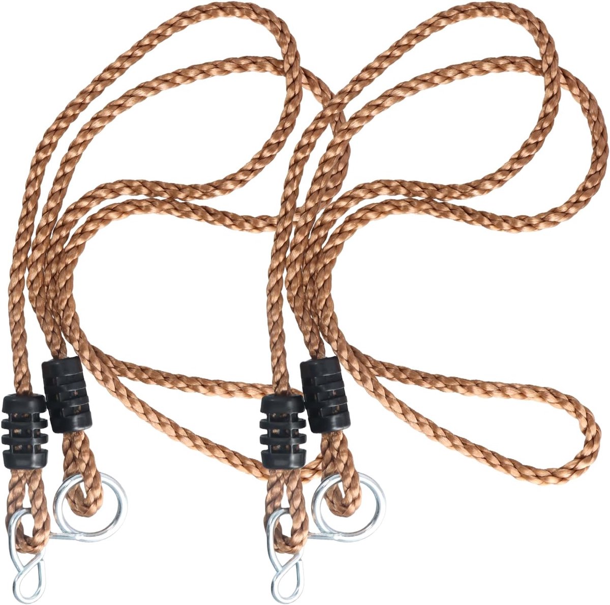 Swingtouw voor bomen 1,8 m - verstelbare nylon touwen - met karabijnhaak - ideaal voor campings - SnelShoppen