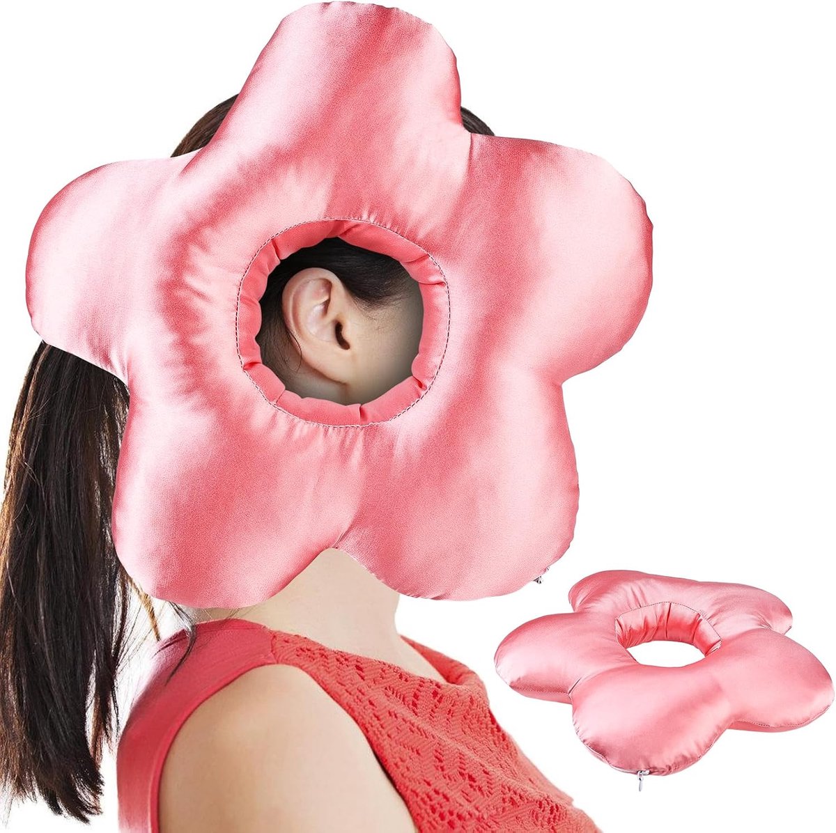 Piercingkussen met gaten, mondkussen voor oorpijn, oorkussen met oorgat, zacht piercingkussen, oorkussen, zijopen, oorgat piercing kussen voor oorpijn
