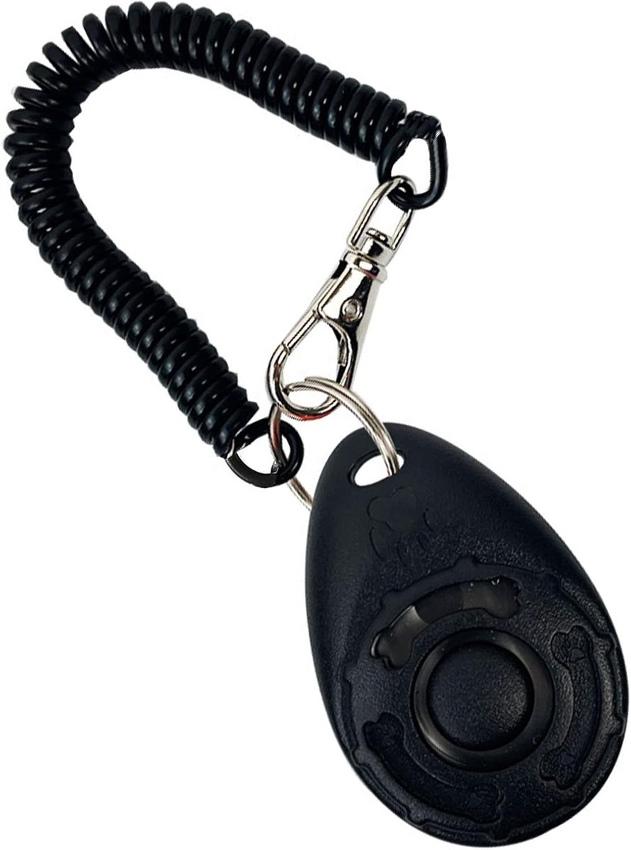 1 stuk clicker voor honden, clicker, clicker voor honden, training-clicker, clicker voor honden, met polsband voor honden, katten, vogels, paarden, ECC. (zwart)