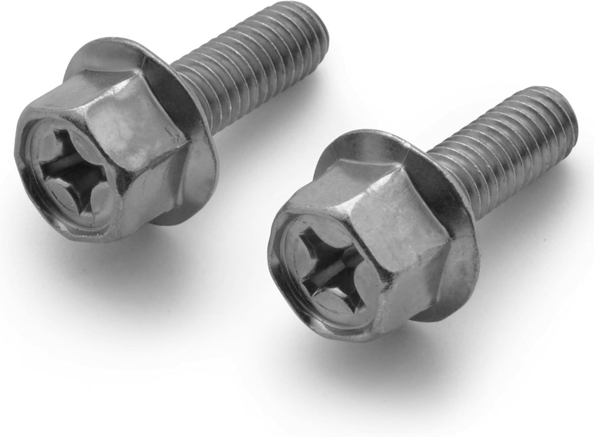 2 uitlaatbouten M6x18 mm met zeskantkop en kruiskop voor scooters 50 cc Yamaha Bw's MBK Booster Nitro Aerox Mach-G Jog-R Ovetto Malaguti F10 F12 F15 Aprilia SR CPI