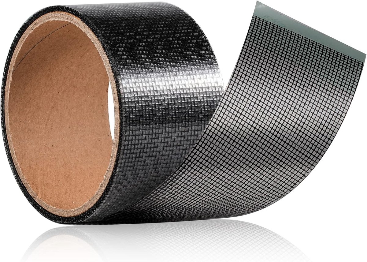 Reparatietapes, waterdichte glasvezelbekleding, gaas voor raam- en deurpatchreparatie, anti-muggen (5 cm x 5 m zwart)