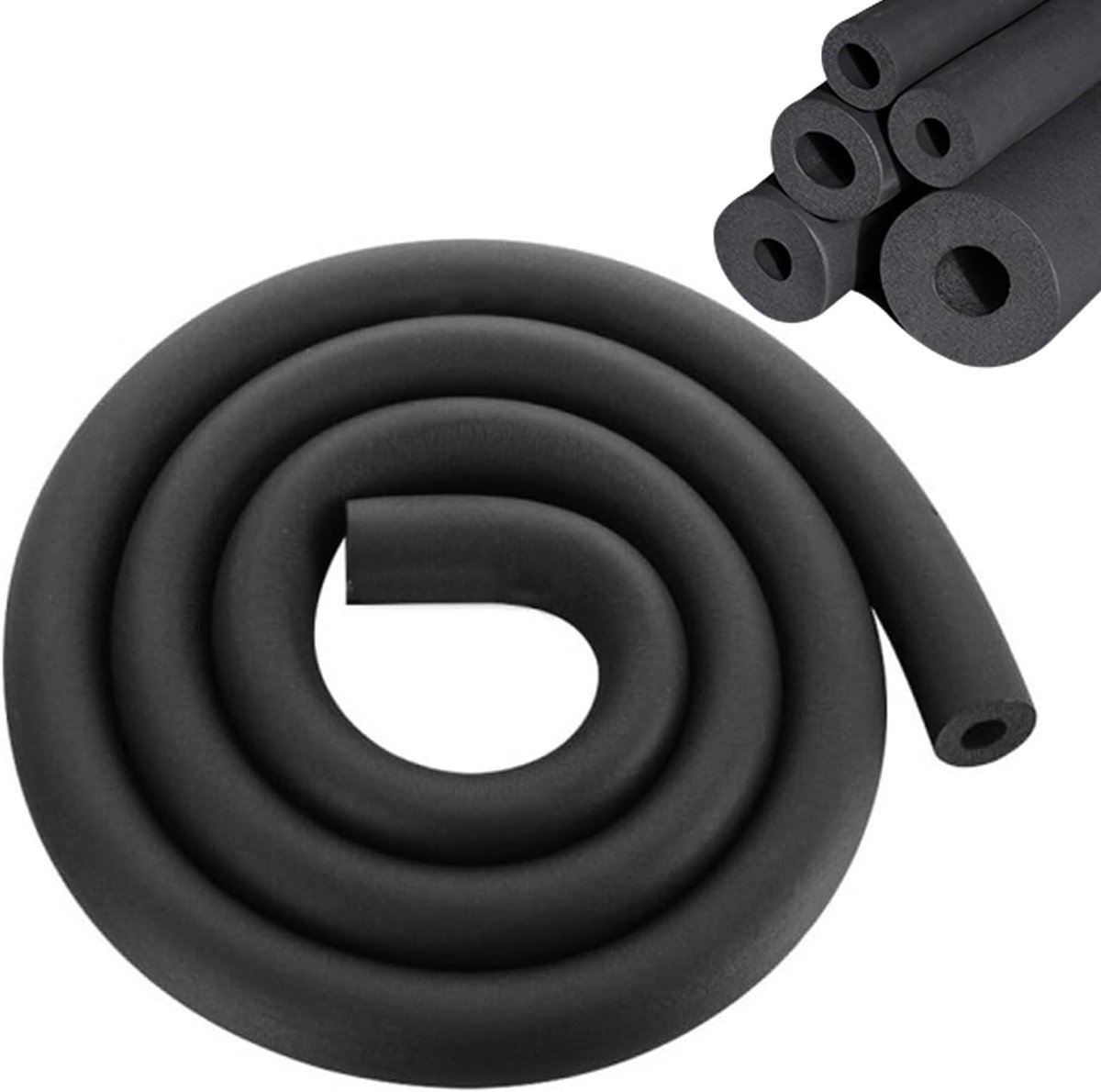 Isolatiepijp van schuimbuis, 28 mm, zwarte thermische isolatiepijp, 1,8 m, schuimbuis, isolatie zacht en milieuvriendelijk, voor airconditioningskanalen (Ø28 mm)