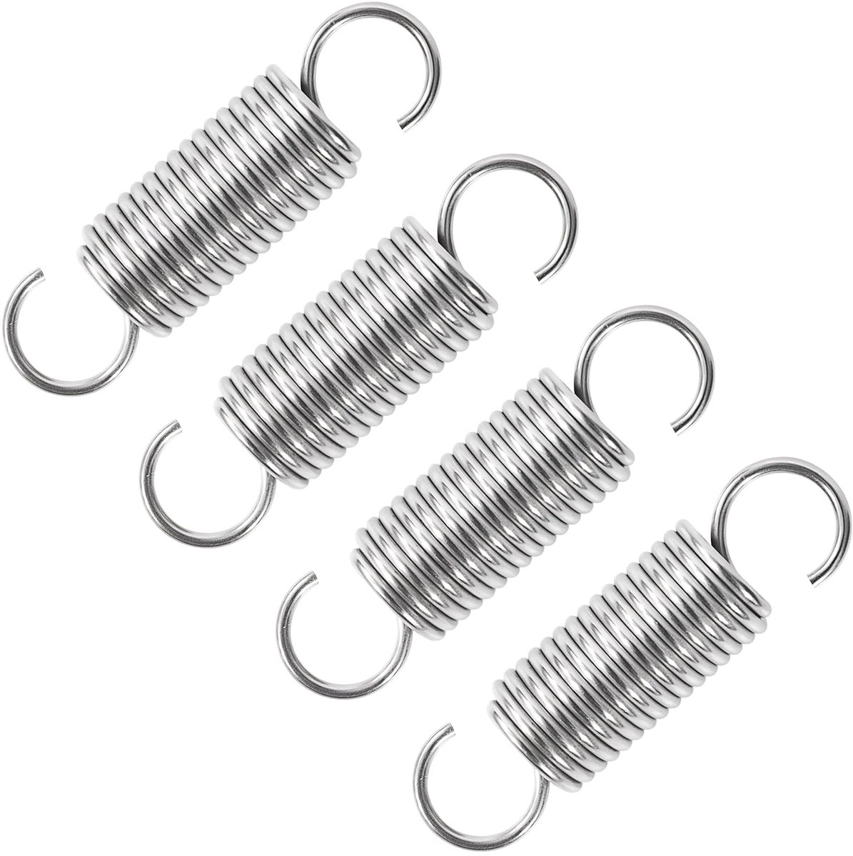50 mm trekveer dubbele haak roestvrij staal draaddiameter 1,6 mm buitendiameter 14 mm trekken 6,00 kg 4 stuks