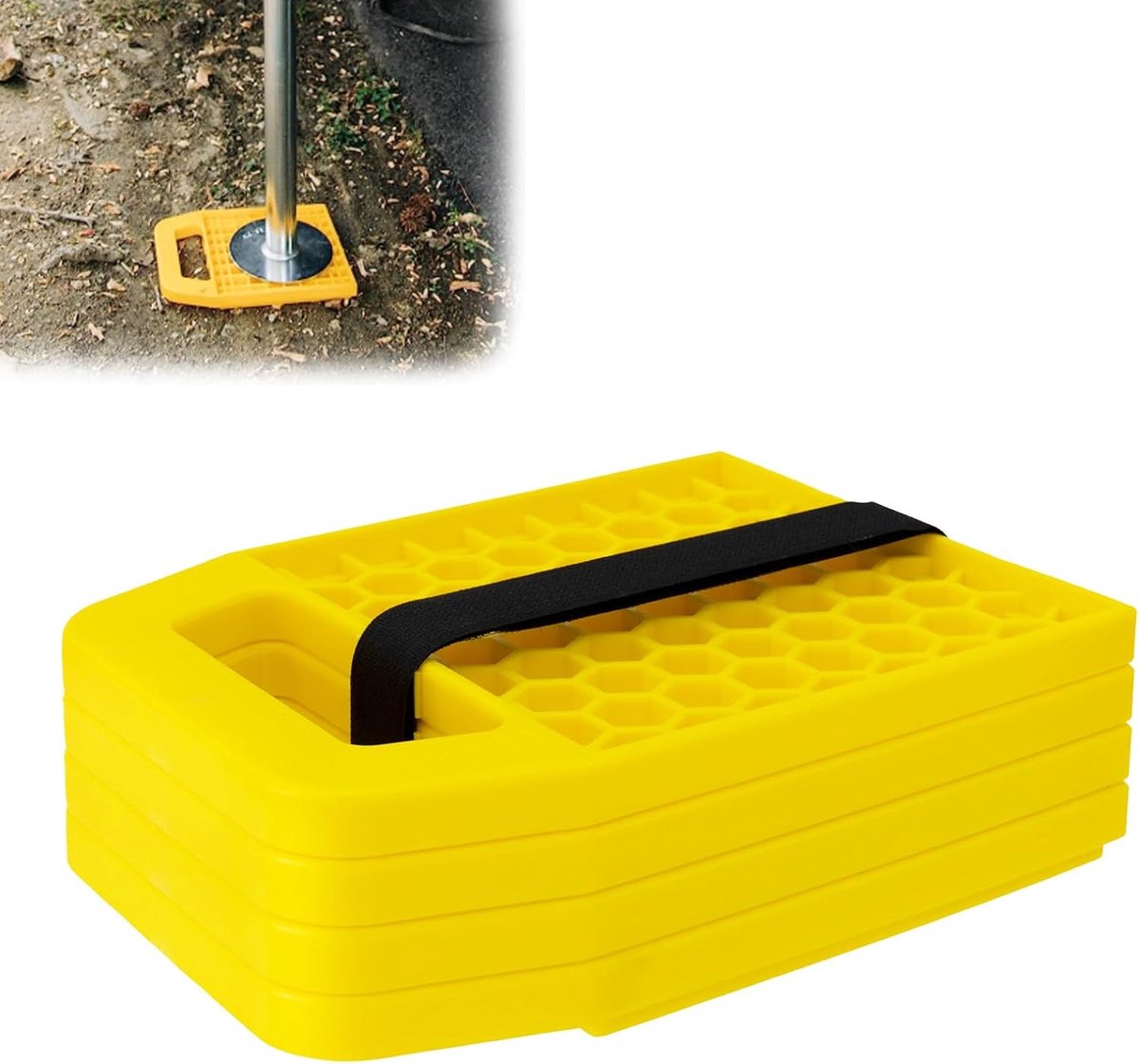 Jack Pad, Caravan Niveaublokken, Caravan Ondersteuningsblokken, Jack Niveaublok Versterkte Structuur Anti-slip Weerbestendig, Bevestig de Krik Ondersteuning Mobiele Thuis of Caravan