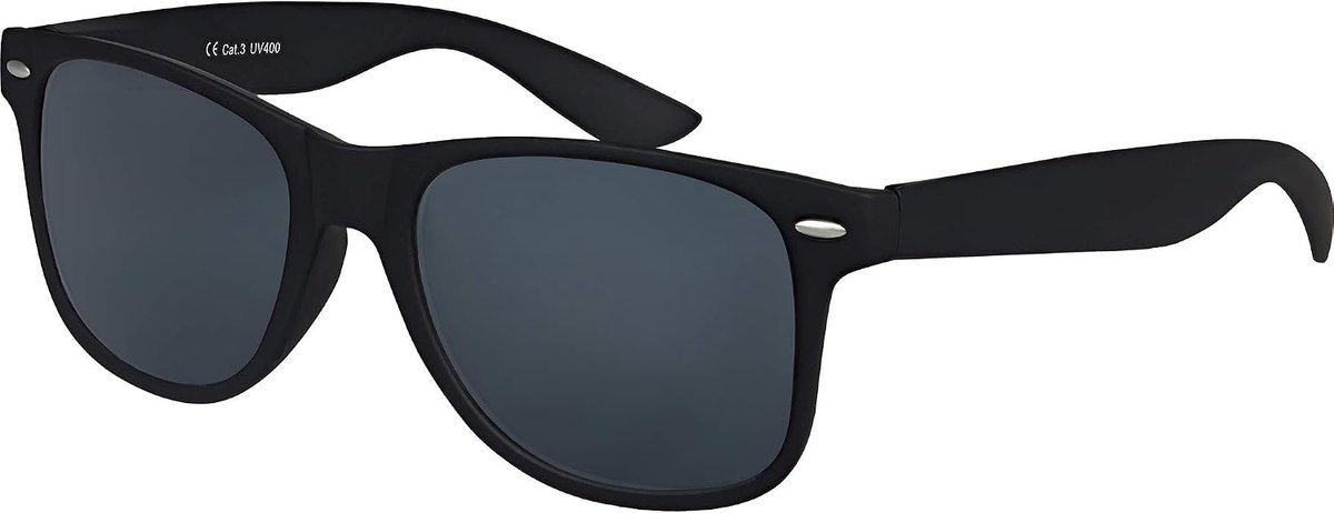 Balinco UV400 CAT 3 CE nerd zonnebril met rubber in retro stijl vintage unisex bril met veer scharnieren