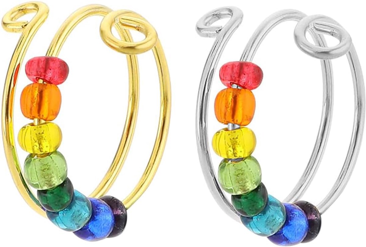 Ring voor Vrouwen Angst, Verstelbare Angst Ringen voor Vrouwen, Draaiende Emaille Fidget Ring, Stressverlichting Parel Roterende Ringen Goud/Zilver Geschenken
