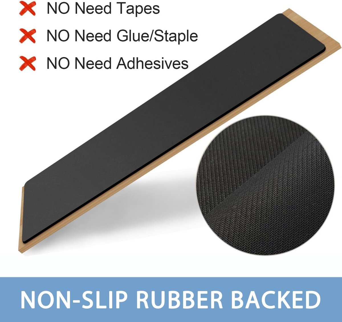 Traptredematten, antislip, met rubberen onderlegger, zacht en elastisch traptapijt, klein, voor kinderen, huisdieren, zwart (76 x 20 cm, 7 stuks)