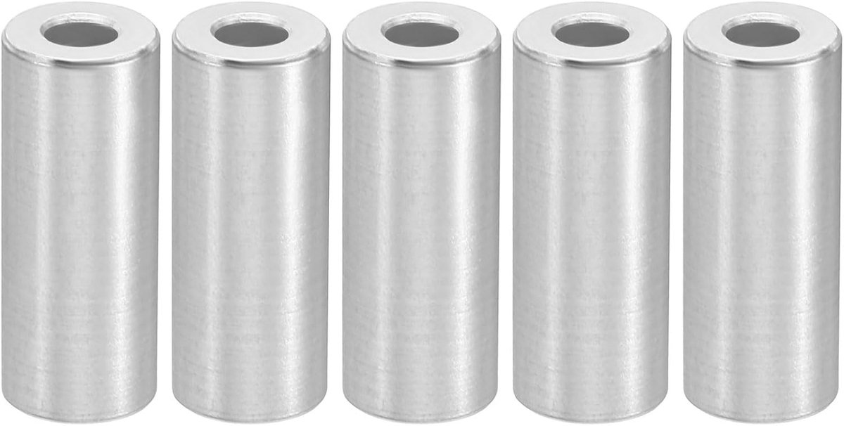 M4 Aluminium Spacers, 5 Stks Metalen Spacer Aluminium 4.2mm ID x 10mm OD x 25mm L Aluminium Spacer Schroef Standoff Ronde voor 5/32 "of M4 Schroefbouten