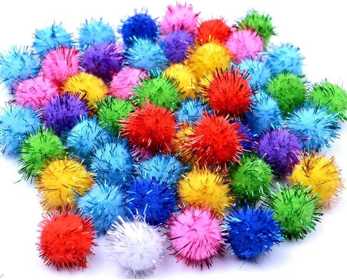Pailletten ballen DIY pop handwerk pompon pailletten glanzend klatergoud pompom speelgoed met metallic koord voor sieraden maken handwerk