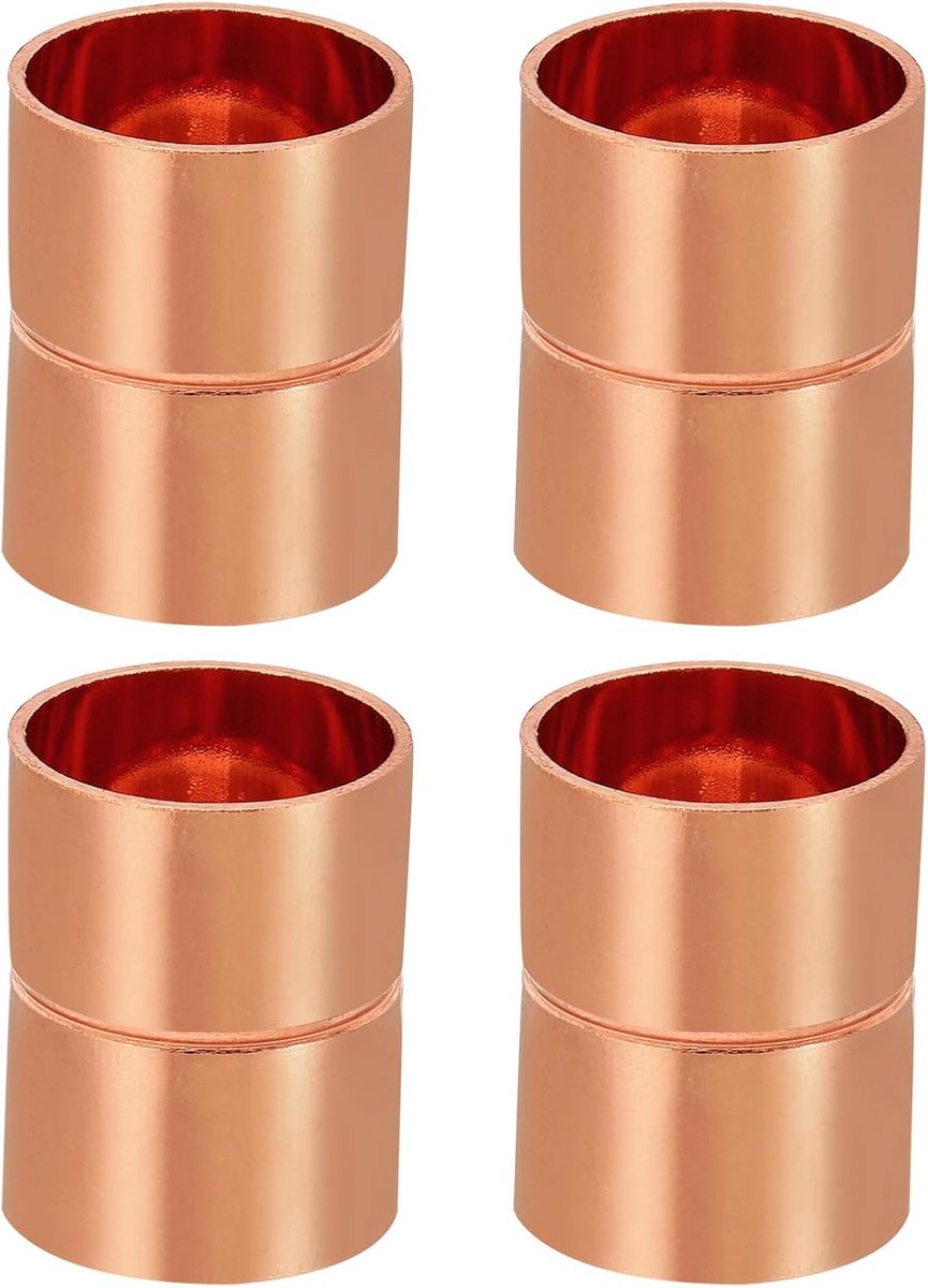 7/8 Inch ID Koppeling Fittings, 4 Stks Gerolde Buis Stop Rechte Pijp Fitting Lassen Joint Voor HVAC Airconditioning Sanitair Koeling