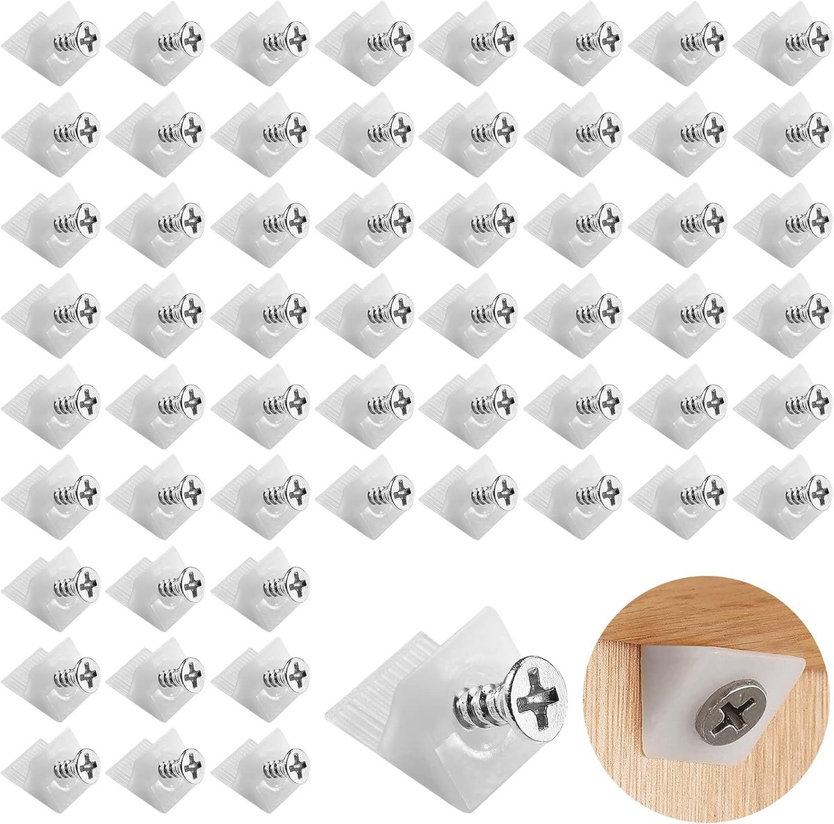 120 stuks ladebodem ondersteunt reparatie, reparatie, wiggen, plastic ladeversterkingsversterking, meubels borsttrekkende bodemsteunen voor doorhangende laden (met schroeven)