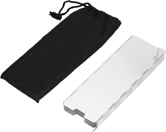 16 platen Camping gasfornuis windscherm aluminium windbescherming opvouwbaar voor barbecue grill of kooktoestel campingfornuis windscherm - Voorruit voor campingfornuis, windbescherming, opvouwbaar, voor outdoor ovens, gasfornuizen — afbeelding 4