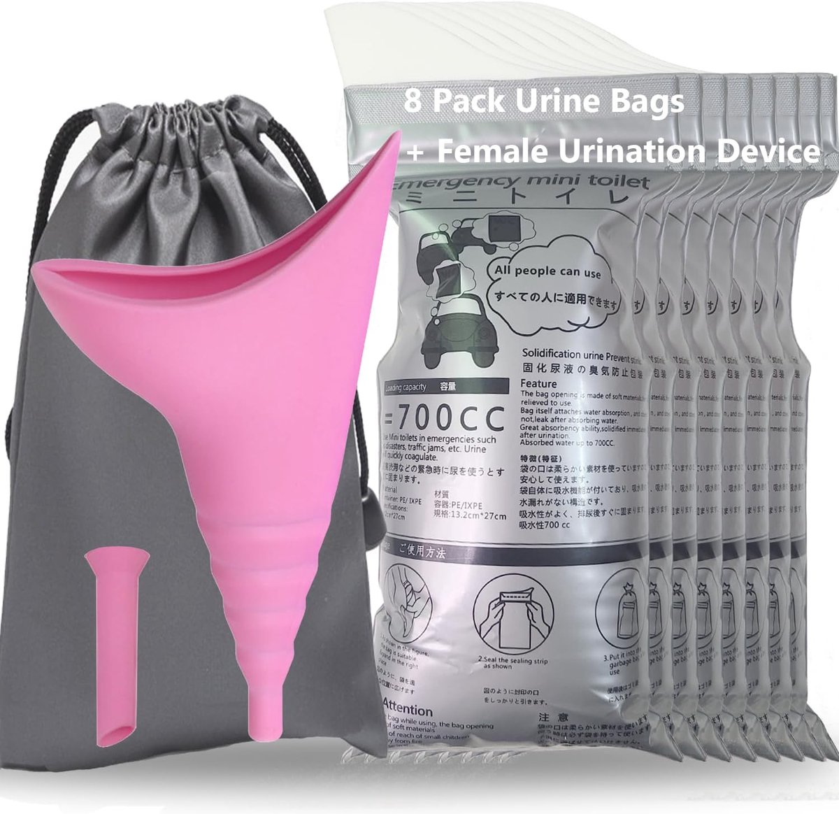 Wegwerp urine 700 ml, vuilniszakken, camping noodtas, urinoir toilet, braakzak voor lange autoreizen, toilet, draagbaar, voor kinderen, mannen, vrouwen