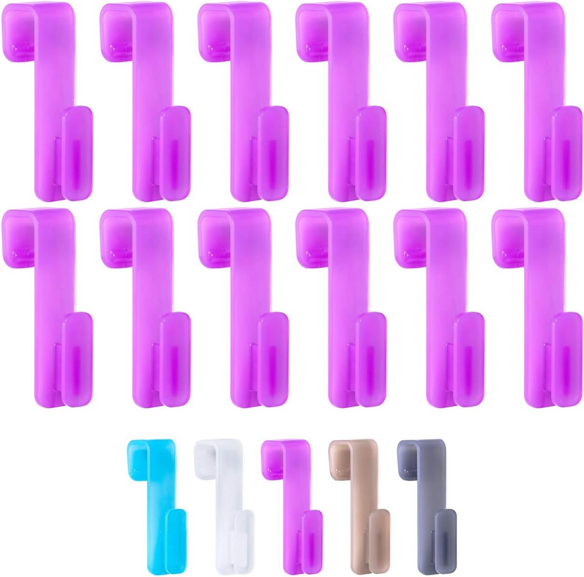 12x ronde radiatorhaken - topkwaliteit Made in Germany - haken voor handdoek - radiatorhaken - handdoekhaak - kleur naar keuze, kleur: paars