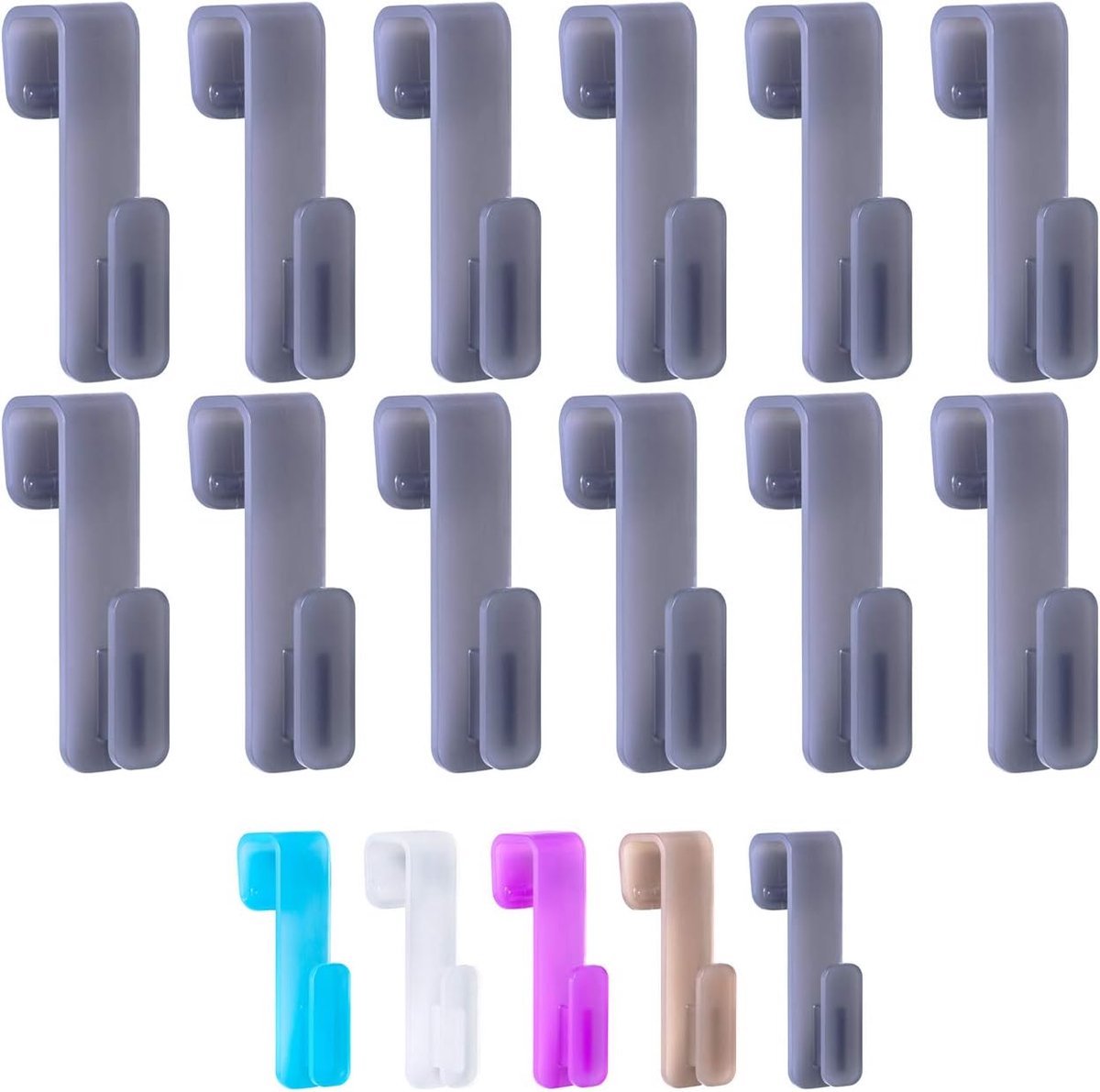 12x ronde radiatorhaken - topkwaliteit Made in Germany - haken voor handdoek - radiatorhaken - handdoekhaak - kleur naar keuze, kleur: grijs
