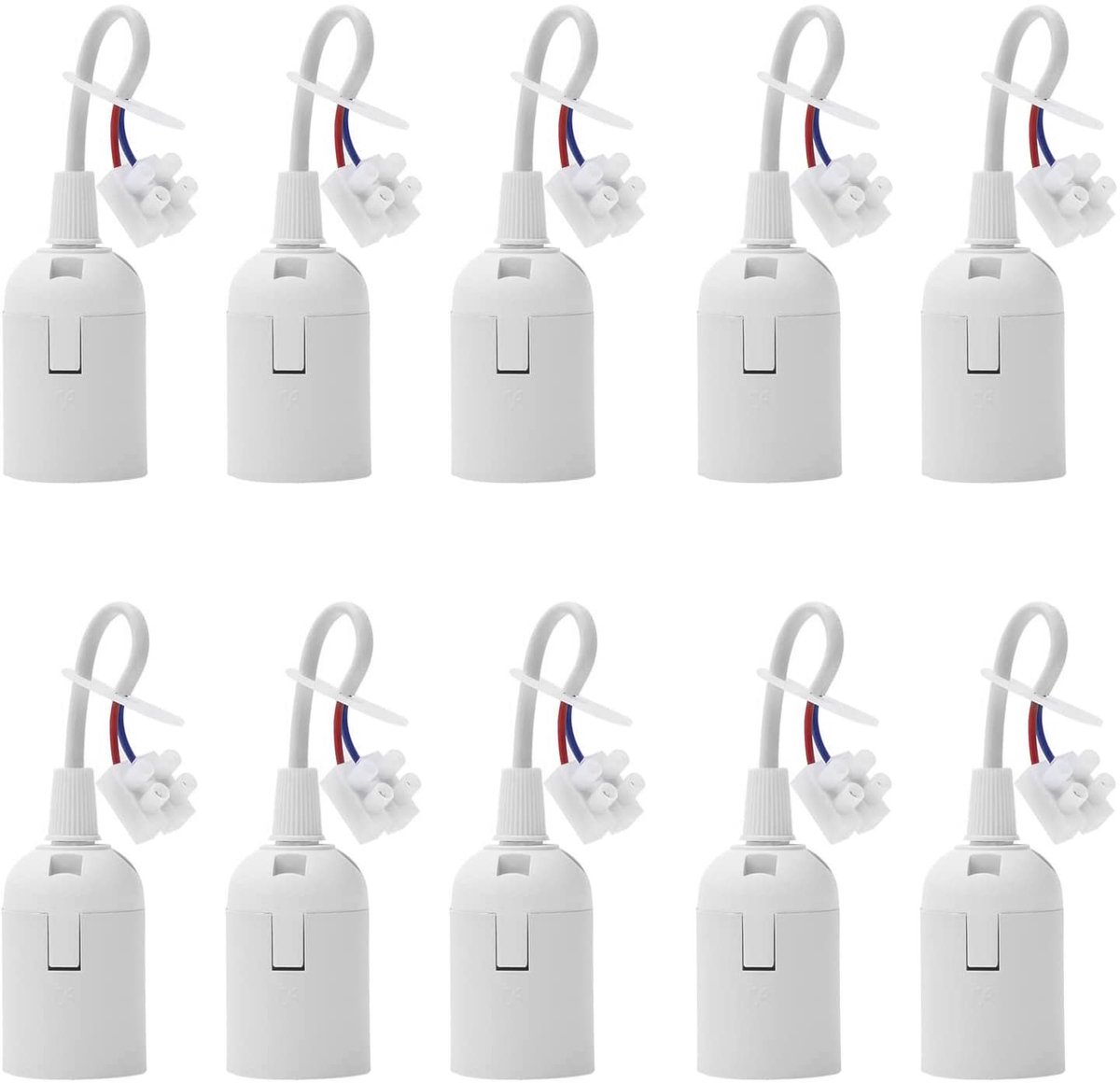 10 stuks E27 lampfitting met kabel 4 A 250 V reservefitting voor gloeilampen en ledlampen wit