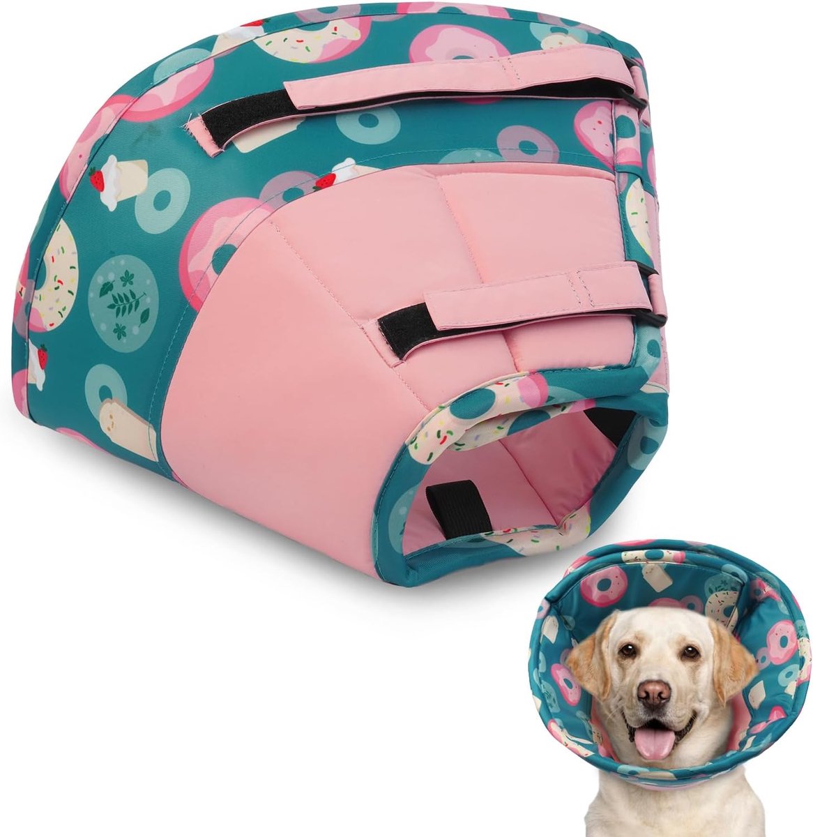 Hondenhalsband, herstelhalsband voor honden, zachte kegel om huisdieren te krabben, voor herstel van operaties of wonden (roze, M)