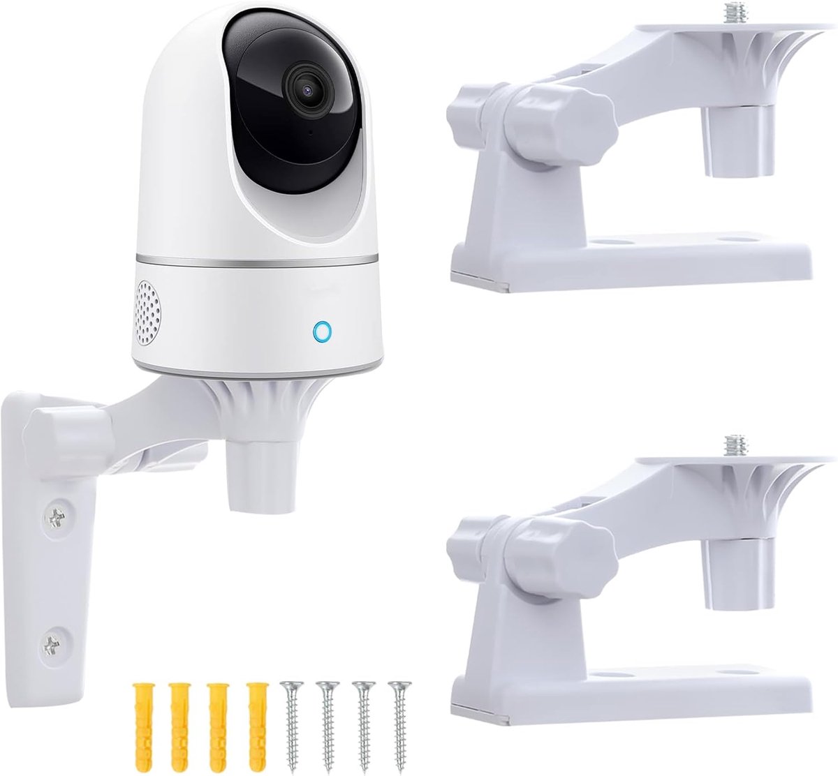 Set van 2 camerawandhouders, compatibel met Eufy Security Indoor Cam E220, Eufycam 2c/2 bewakingscamera Blink Mini Pan-Tilt, 180° rotatie, wandhouder