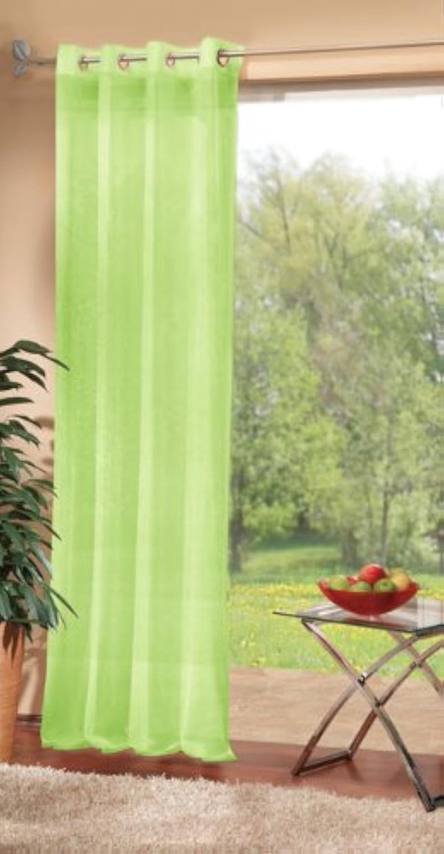 Voile oogjes sjaal Uni, HxB 225x140 cm, appelgroen, 20332