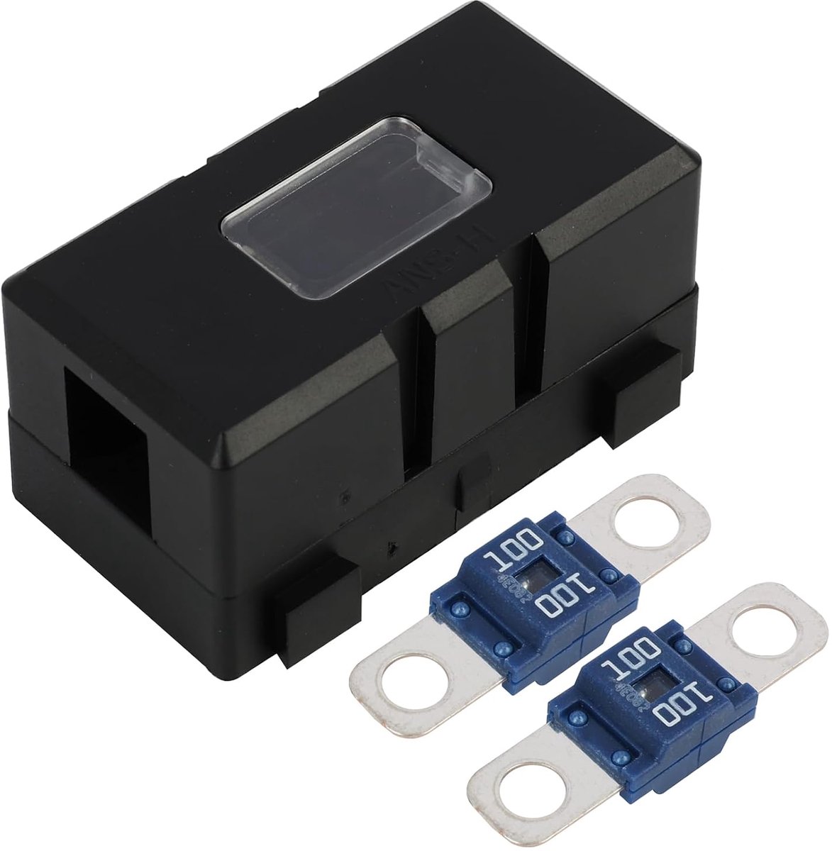 60 A 32 V auto-zekeringhouder, MIDI-zekeringhouder voor voertuigen, 2 schroefbare midi-zekeringen, vrachtwagen, bouwplaats, landbouwmachines, bussen en caravans (100 A)