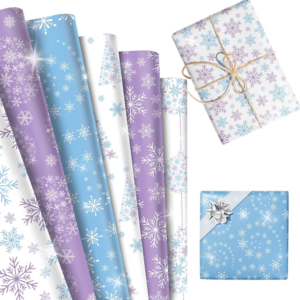 12 vellen kerst sneeuwvlokken winter wonderland cadeaupapier voor verjaardag bruiloft babyshower diy knutselen cadeaupapier verpakking